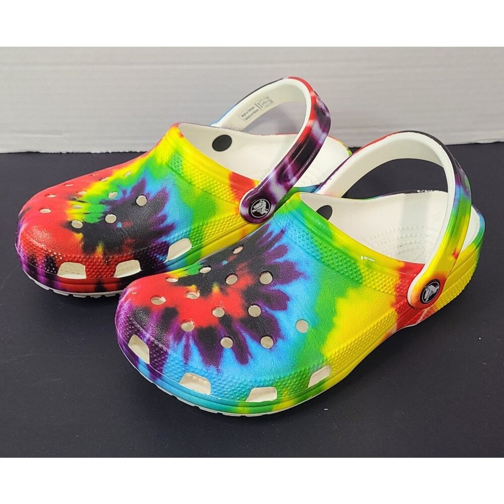 Crocs Tie Dye Rainbow Classic Clog Shoe Men’s 4 Women’s 6
